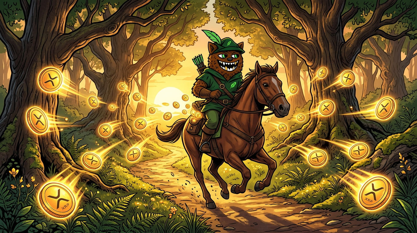 Fuzzy Robin Hood riding through Sherwood